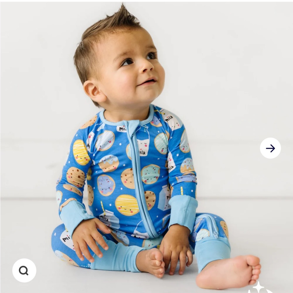 NWT little sleepies Blue Milk and Cookies Kids pajamas